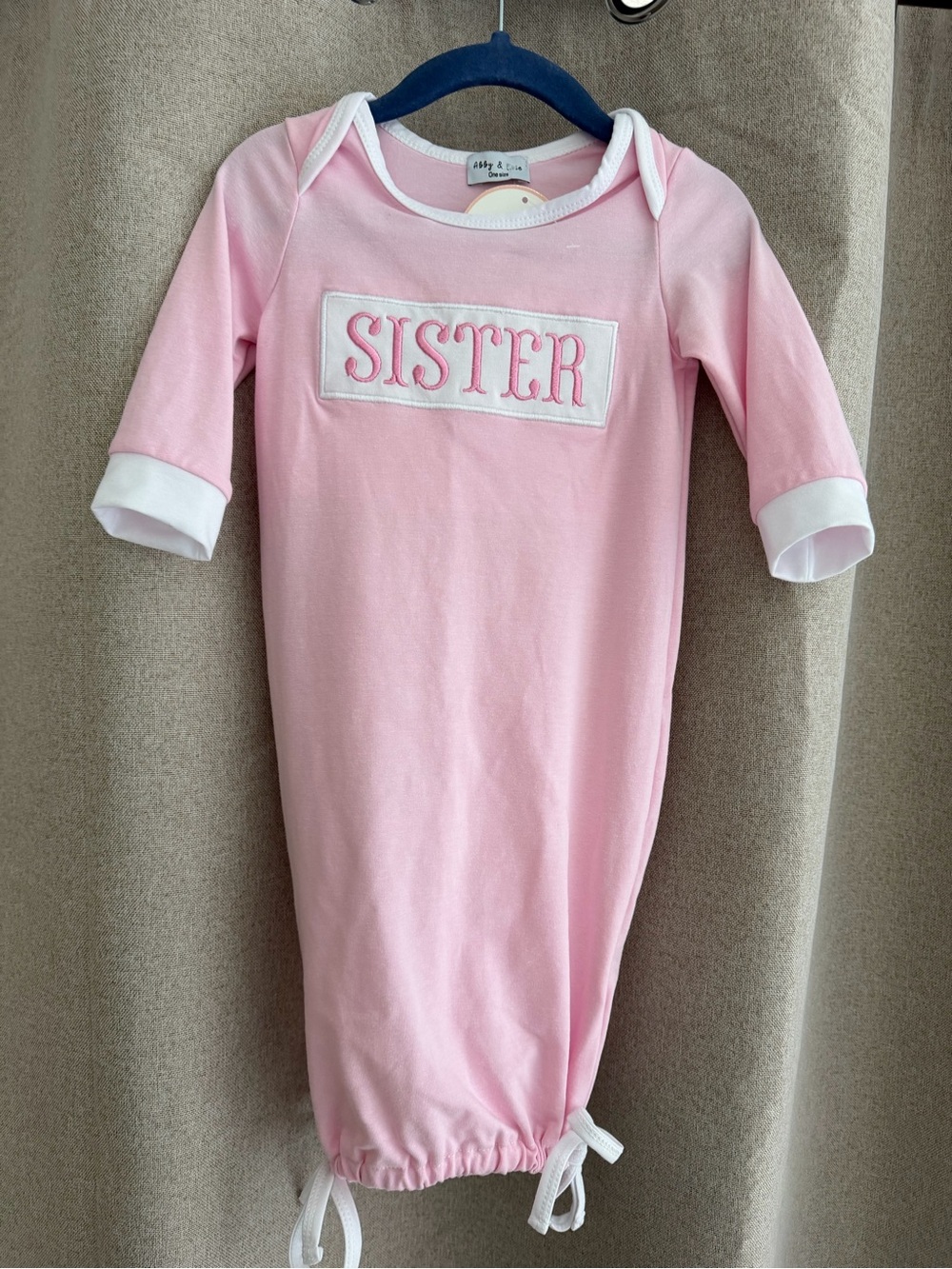 Little Luli Pink 'SISTER' Sleep Gown - Soft Cotton Infant Pajama